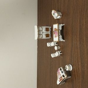 French Limoges Porcelain Miniature Dollhouse Furniture